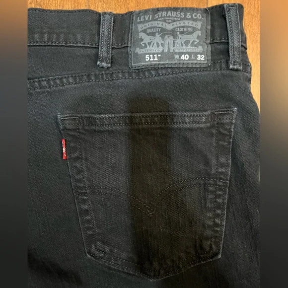 Levi’s 40x32 511 Black Denim Zip Fly Jeans - Picture 3 of 4